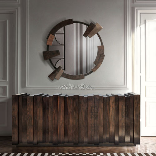 Wandmontierter Spiegel für Badezimmer - KAAMOS - BRABBU DESIGN FORCES - modern / rund / Messing