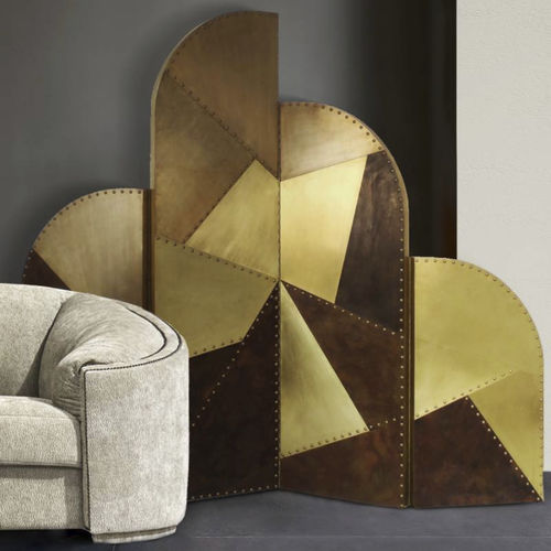 Moderner Paravent - CANYON - BRABBU DESIGN FORCES - Holz / Messing / maßgefertigt