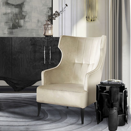 Klassischer Sessel - IGUAZU - BRABBU DESIGN FORCES - Samt / Nussbaum / Esche
