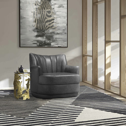 Moderner Sessel - PLUM - BRABBU DESIGN FORCES - Leder / braun / Farbe anpassbar