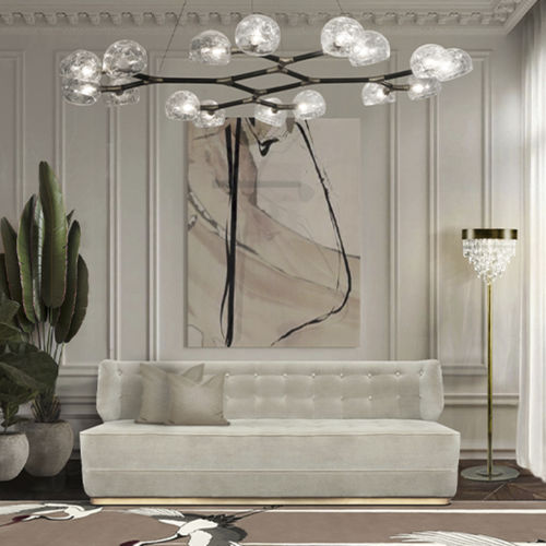 Modernes Sofa - GEORGE - BRABBU DESIGN FORCES - Samt / Baumwolle / ohne Armlehnen
