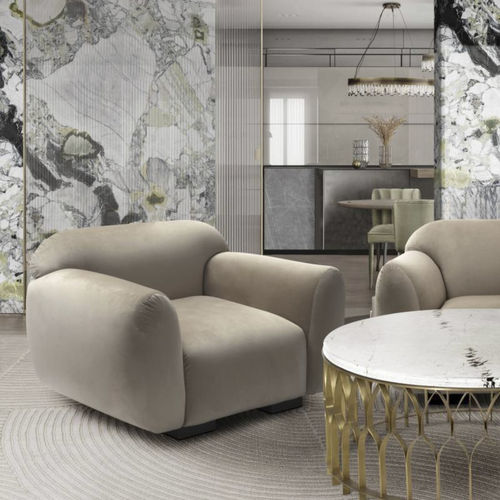 Moderner Sessel - OTTER - BRABBU DESIGN FORCES - Stoff / mit Fußstütze / Farbe anpassbar