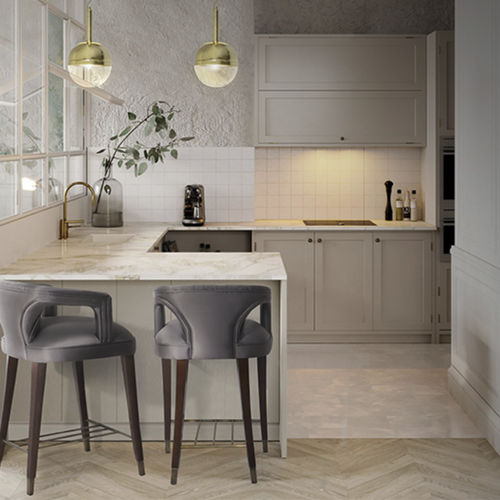 Klassischer Barstuhl - KAROO COUNTER - BRABBU DESIGN FORCES - für den Innenraum / Baumwolle / Gestell aus Holz