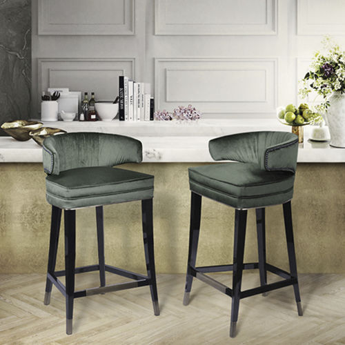 Klassischer Barstuhl - IBIS COUNTER - BRABBU DESIGN FORCES - für den Innenraum / Samt / Gestell aus Esche