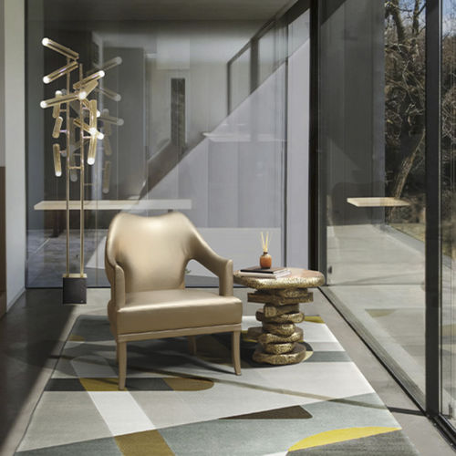 Stehleuchte - CYPRES - BRABBU DESIGN FORCES - Messing mit Goldauflage / Marmor / modern