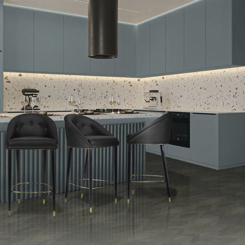 Moderner Barstuhl - MALAY COUNTER - BRABBU DESIGN FORCES - für den Innenraum / Kunstleder / Gestell aus lackiertem Holz