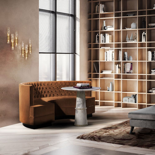 Moderne Polsterbank - BOURBON - BRABBU DESIGN FORCES - Samt / Gestell aus Messing / gebogen