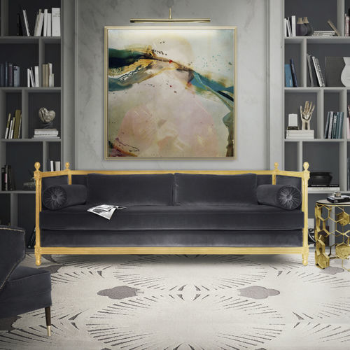 Klassisches Sofa - MALKIY  - BRABBU DESIGN FORCES - Samt / mit Armlehnen / mit abnehmbarem Kissen