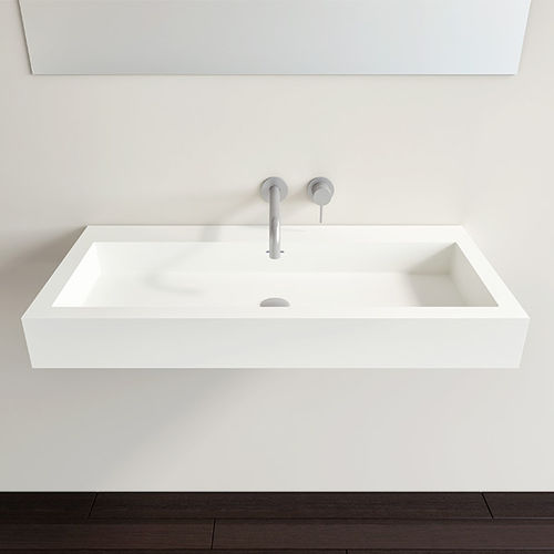 Wand-Waschbecken - WT-06-XL - Badeloft GmbH - Mineralguss / rechteckig / modern