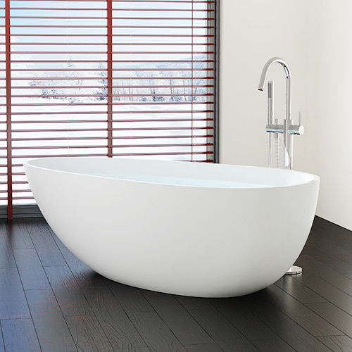 Ovale Badewanne - BW-01-L - Badeloft GmbH - freistehend / Mineralguss / weiß