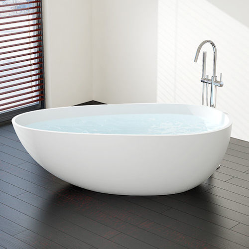 Ovale Badewanne - BW-01-XL - Badeloft GmbH - freistehend / Mineralguss / weiß