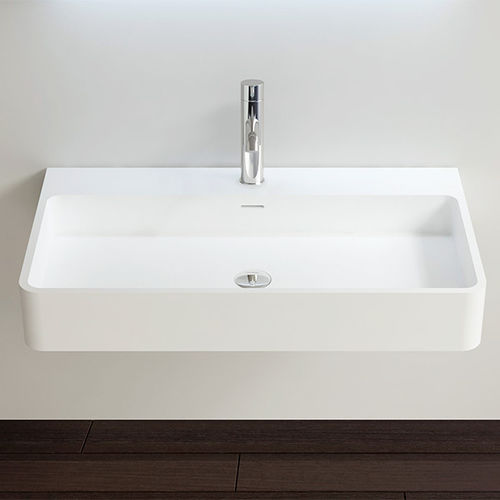 Wand-Waschbecken - WT-01-L - Badeloft GmbH - Mineralguss / rechteckig / modern