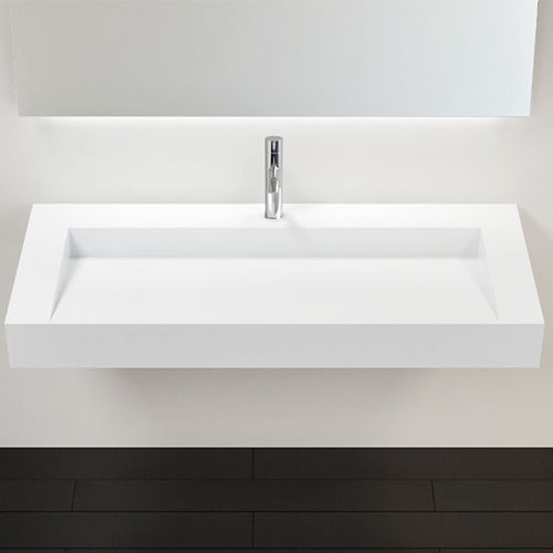 Wand-Waschbecken - WT-04-C - Badeloft GmbH - Mineralguss / rechteckig / modern