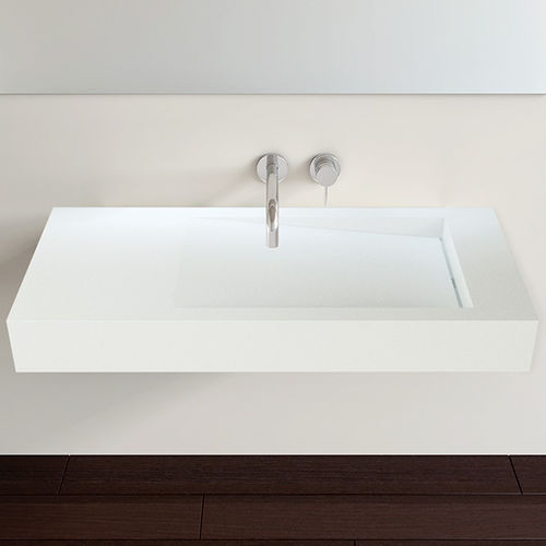 Wand-Waschbecken - WT-05-B - Badeloft GmbH - Mineralguss / rechteckig / modern