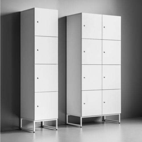 Melaminbeschichteter Garderobenschrank - L2  - Balma - mit Schlüssel / Zahlen / für Büro