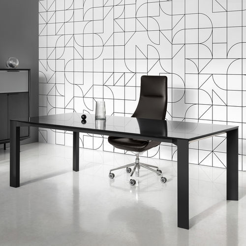 Bodenstehender Schreibtisch - IN - Balma - modern / Holzfurnier / Laminat