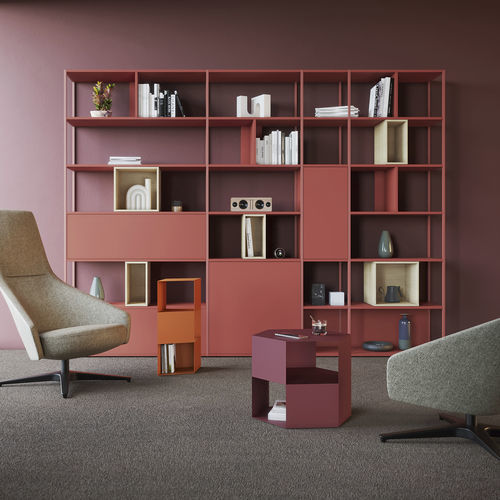 Modernes Bücherregal - Stepps - Balma - Holzfurnier / melaminbeschichtet / weiß
