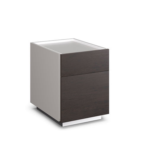 Melaminbeschichteter Schreibtischcontainer - Ostin - Balma - MDF / Glas / anodisiertes Aluminium