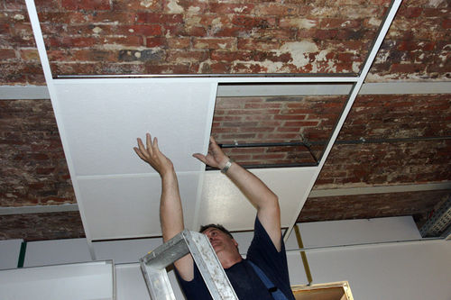 Fliesenzwischendecke - HYGICEIL - B-Hygienic - flammenhemmend