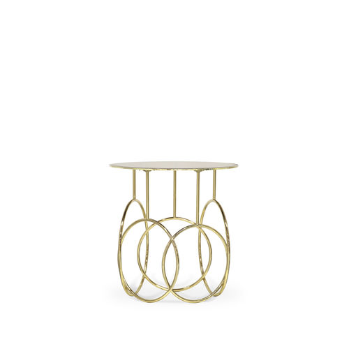Beistelltisch / originelles Design - KIKI - KOKET Love Happens - Glas / poliertes Messing / rund