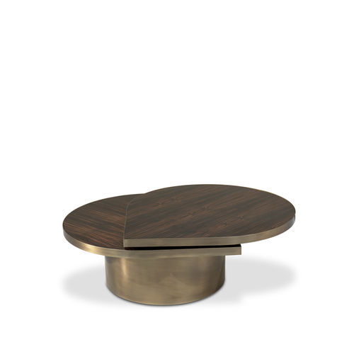 Moderner Couchtisch - TEARS AGED BRASS - KOKET Love Happens - Holzfurnier / Ebenholz / Gestell aus Altmessing