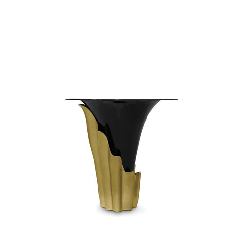Stehtisch / originelles Design - YASMINE - KOKET Love Happens - Hartglas / Gestell aus Messing / Gestell aus lackiertem Holz