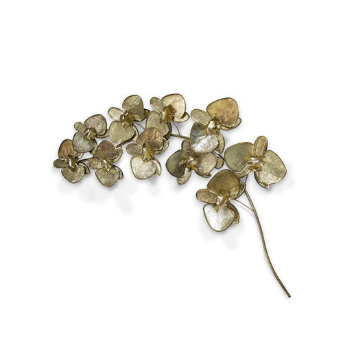 Kupferskulptur - ORCHIDEA - KOKET Love Happens - poliertes Messing / Nickel / wandmontiert