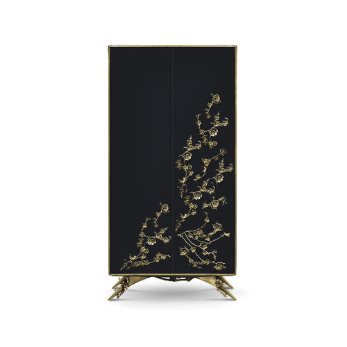 Kleiderschrank / originelles Design - SPELLBOUND LACQUER - KOKET Love Happens - lackiertes Holz / mit Schwingtür