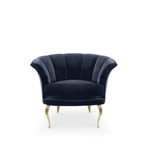 Klassischer Sessel - BESAME - KOKET Love Happens - Stoff / blau / Farbe anpassbar