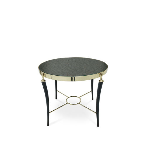 Beistelltisch / viktorianischer Stil - GISELE - KOKET Love Happens - Glas / Federn / Gestell aus lackiertem Metall