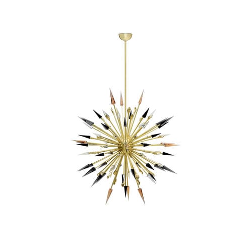 Kronleuchter / originelles Design - OUTBURST - KOKET Love Happens - Glas / Messing / Sputnik