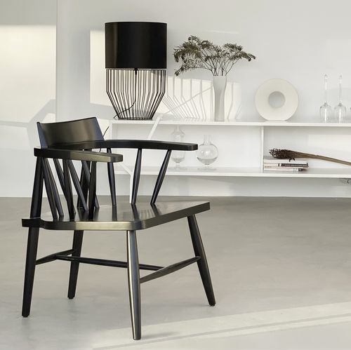 Moderner Sessel - R&B2 - Branca-Lisboa - Esche / gebeiztes Holz / weiß
