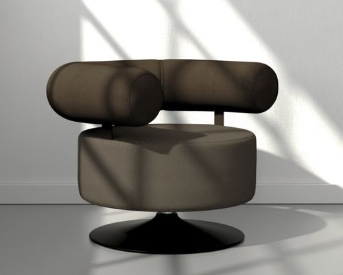 Moderner Sessel - GOMO - Branca-Lisboa - Stoff / Metall / braun
