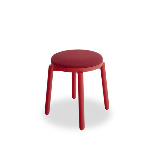 Moderner Hocker - VIVA - Branca-Lisboa - Stoff / Esche / gebeiztes Holz