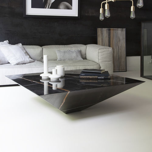 Moderner Couchtisch - LYTHOS - Haymann Editions - Marmor / Gestell aus Marmor / quadratisch