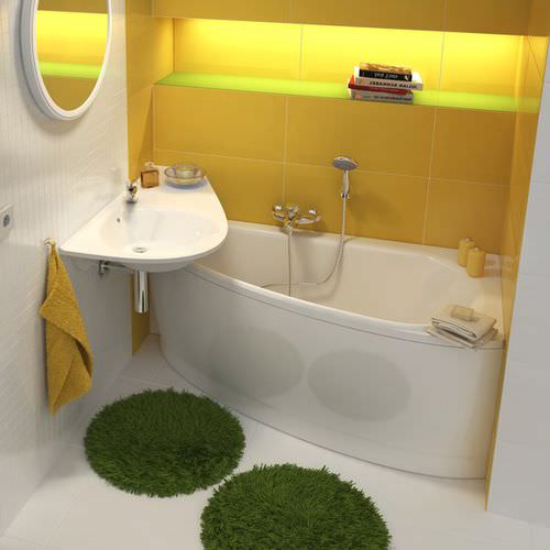 Badewanne für Eckeinbau - AVOCADO - RAVAK - Acryl / weiß