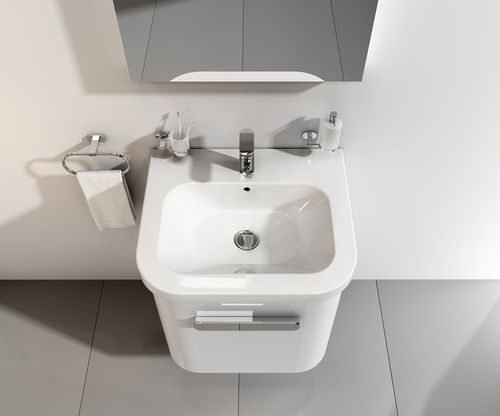Aufsatzwaschbecken - CHROME 550/650 - RAVAK - Keramik / mit verstellbarem Spiegel / rechteckig