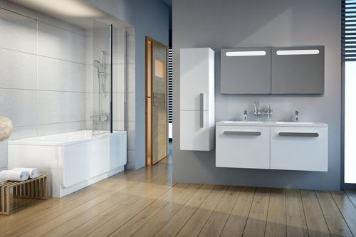 Doppelter Waschtisch-Unterschrank - CHROME SD 1200 - RAVAK - wandhängend / Holz / modern