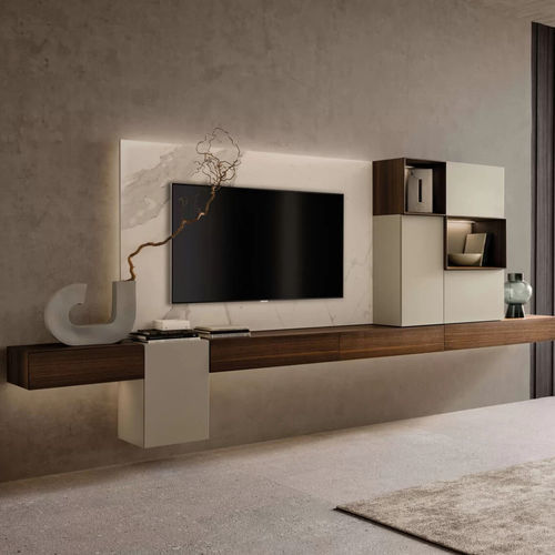 Moderne Wohnwand - I-modulART - Presotto - lackiertes Holz / melaminbeschichtet / Modul