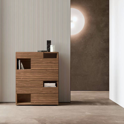 Hohe Kommode - Wing - Presotto - modern / Holz / rechteckig