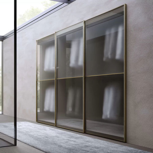 Wandmontierter Kleiderschrank - L12 - Presotto - modern / lackiertes Glas / lackiertes Aluminium