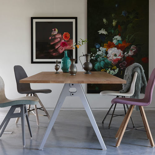 Moderner Tisch - JANE - Spoinq - Teakholz / Natureiche / HPL