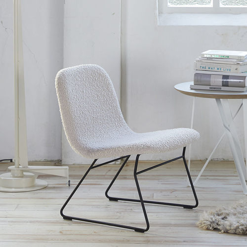 Moderner Sessel - QUIN LOUNGE - Spoinq - Stoff / pulverbeschichteter Stahl / grau