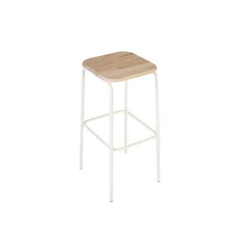Barhocker / minimalistisches Design - SIMO - Spoinq - Leder / Stoff / Eiche