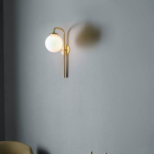 Moderne Wandleuchte - BIG BULB OPAL - cto lighting - für den Innenraum / poliertes Messing / Opalglas