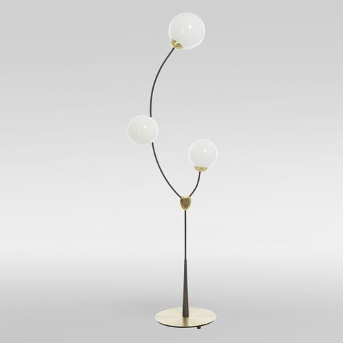 Stehleuchte - IVY - cto lighting - Messing / Opalglas / Rauchglas