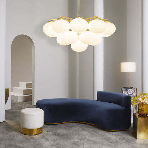 Moderner Kronleuchter - CLOUDESLEY  - cto lighting - Opalglas / Messing / LED