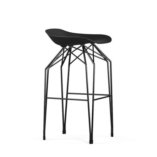 Moderner Barhocker - DIAMOND 4  - Kubikoff - Polypropylen / Gestell aus Metall / mit Fußstütze