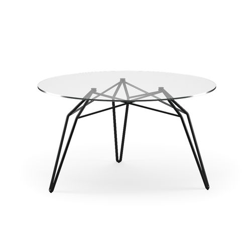 Moderner Couchtisch - DIAMOND - Kubikoff - Glas / Gestell aus Metall / rund