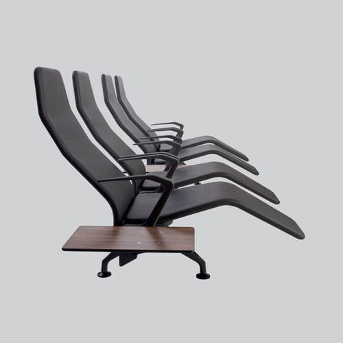 Leder-Traversenbank - INFINITE RECLINER - Zoeftig - Holzfurnier / Polyurethan / Viersitzer